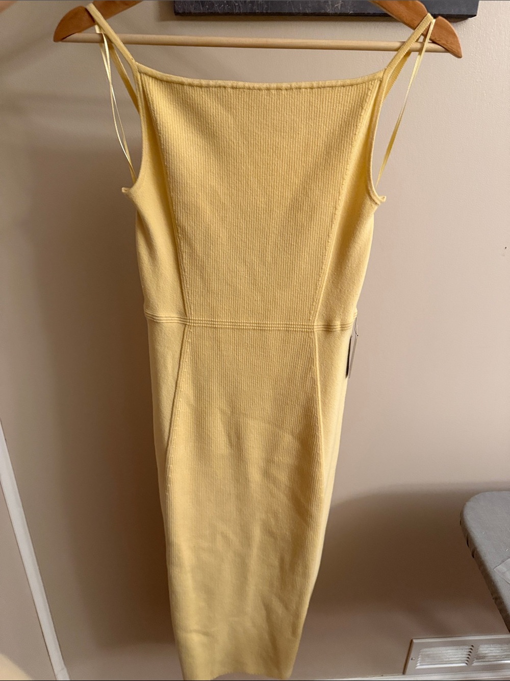 Express NWT Yellow Ribbed Bodycon Slip Dress